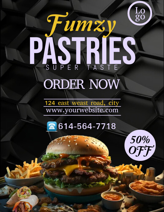 Flyer Pastery Pastries shop flyer Template | PosterMyWall