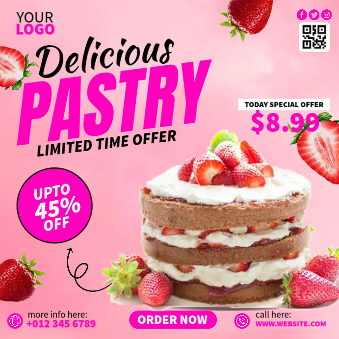 Pastry Ads Template | PosterMyWall