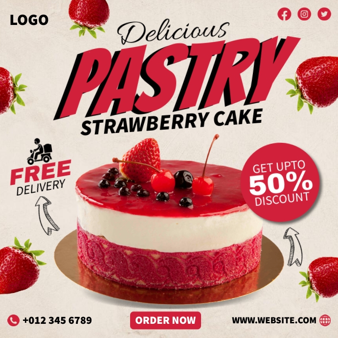 Pastry Cake Ads Template | PosterMyWall