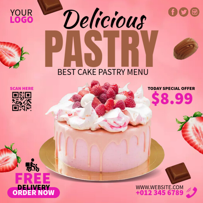 Pastry Cake Ads Template | PosterMyWall