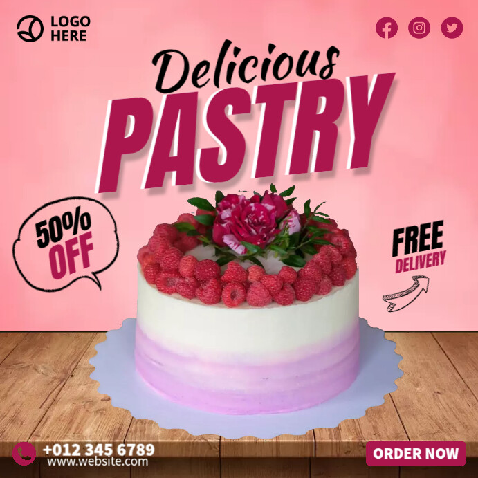 Pastry Cake ads Template | PosterMyWall