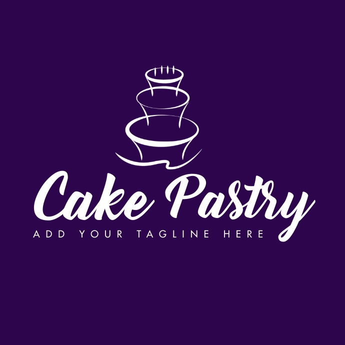 pastry logo icon purple and white colors desi template