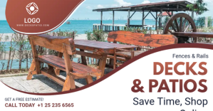 Patio and Decking Service Banner Изображение, которым поделились на Facebook template