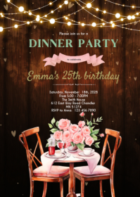 Patio theme party invitation A6 template