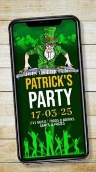 patrick's day,patrick party,event Instagram Story template