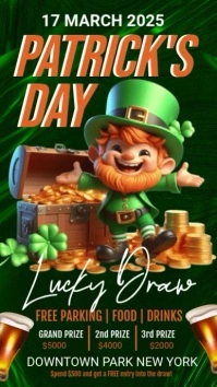 Patrick's day, st patricks, event, lucky draw Instagram Story template