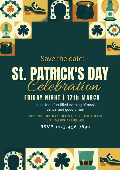 patrick's day, event, party A6 template