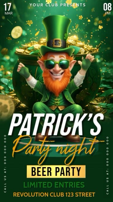 Patrick's day,st patricks,event Instagram Story template