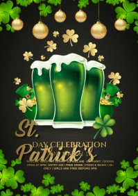 patricks day beer party A4 template