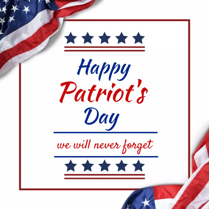 Patriots day,Happy Patriots day template 2024 Instagram-bericht