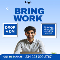 Blue Patronise my work customer design template Instagram Post