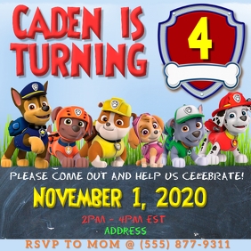 Paw Patrol Birthday Invitation Template Instagram Post