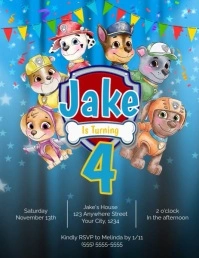 Paw patrol birthday invitation Flyer (US Letter) template