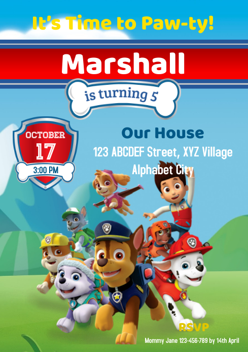 Modele Invitation Anniversaire Patrouille Patrouille Postermywall Modele Invitation Anniversaire Patrouille Patrouille Postermywall