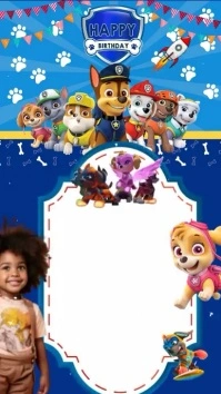 Paw Patrol Birthday Invitation Digital Display (9:16) template
