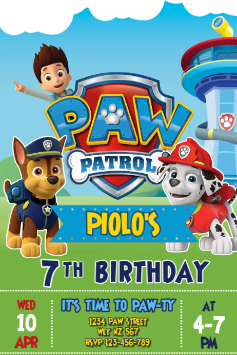 Paw Patrol Birthday Invitation Template | PosterMyWall