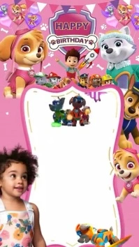 Paw Patrol Birthday Invitation Digital Display (9:16) template