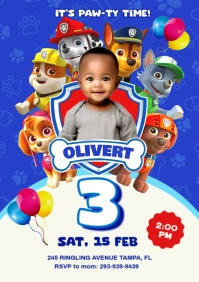 paw patrol birthday invitation A4 template