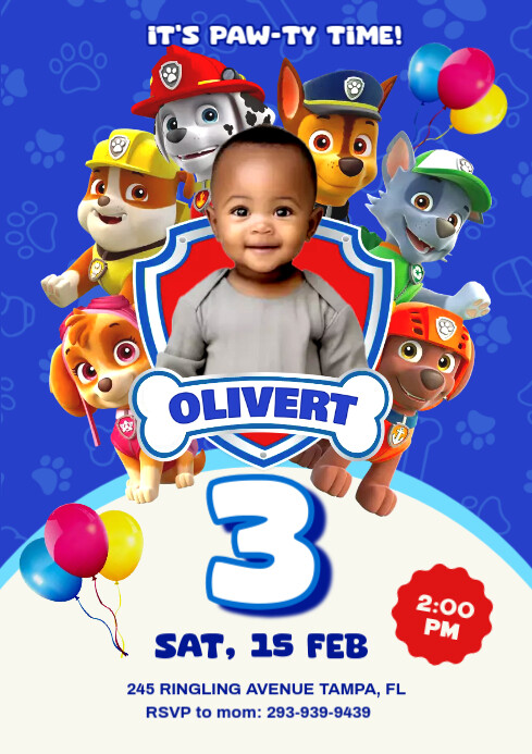 Image 7 for Paw Patrol Template Invitation