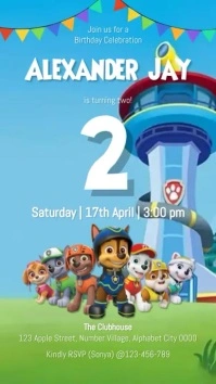 Paw Patrol Birthday Invitation Instagram-Story template