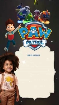 Paw Patrol Birthday Invitation Digital Display (9:16) template