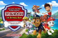 Paw Patrol Birthday Invitation Poster โปสเตอร์ template