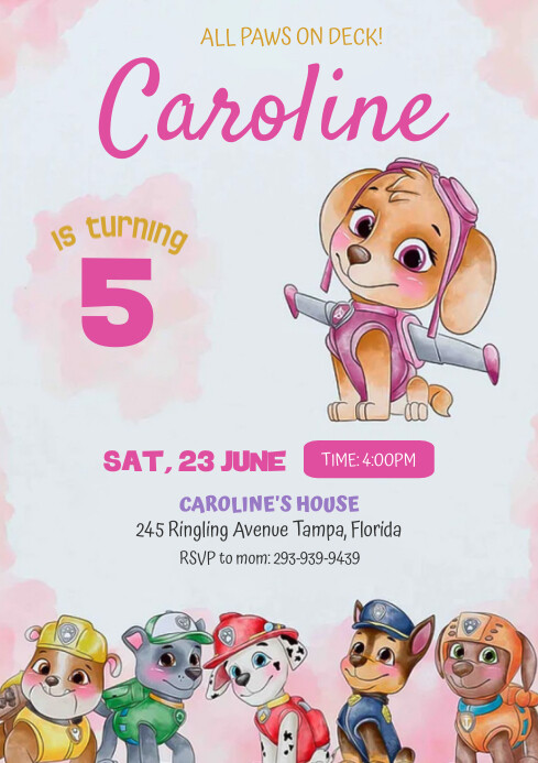 Image 8 for Paw Patrol Invite Template