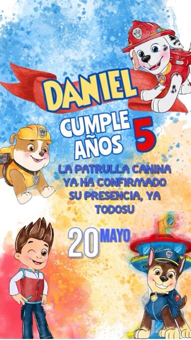 Paw Patrol INVITACIÓN Instagram Reel template