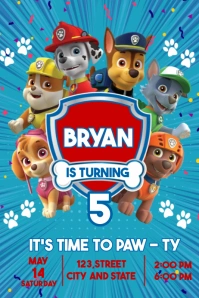Paw patrol invitation template Poster