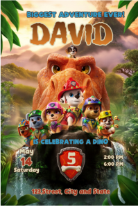Dinosaur Adventure Party Póster Template