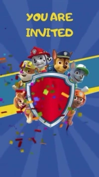 PAW PATROL VIDEO INVITATION Digital Display (9:16) template