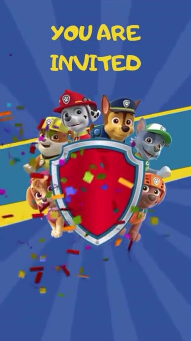 PAW PATROL VIDEO INVITATION Template | PosterMyWall