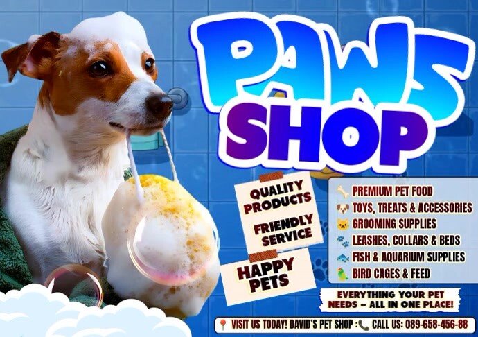 Paws Shop: Your One-Stop Pet Spot! A4 template