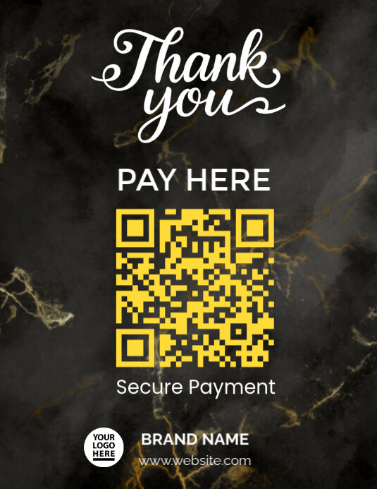 pay here qr code scan flyer 传单(美国信函) template