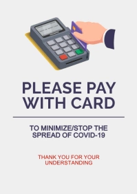 pay with card covid 19 flyer A3 template
