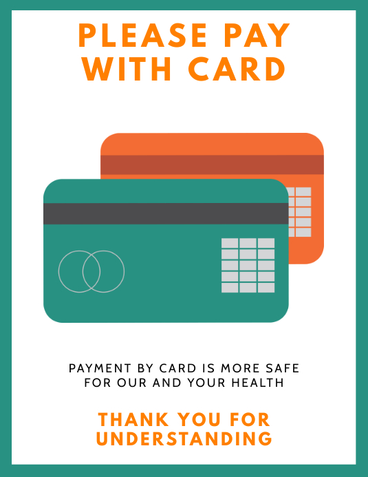 PAY WITH CARD FLYER Folheto (US Letter) template