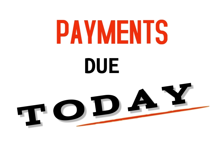 Payment Due Løbeseddel (US Letter) template