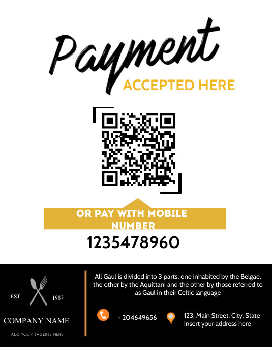 White Payment Methods Flyers Template PosterMyWall