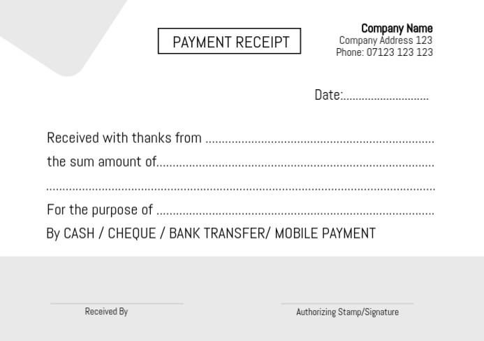 Payment Receipt Template PosterMyWall