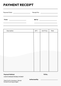 Payment Receipt template A4