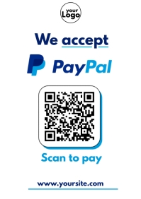 PayPal Pay QR code poster printable A4 template