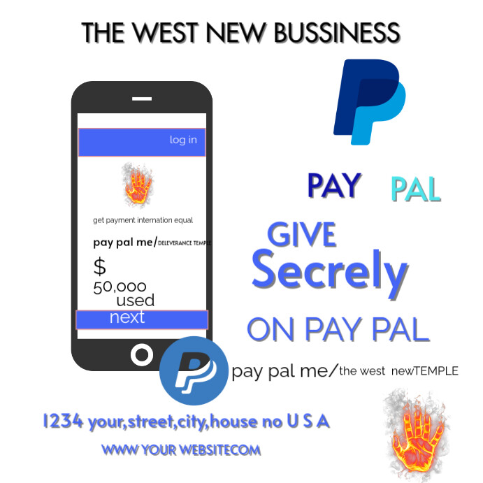 PayPal Secure Giving Instagram Plasing template