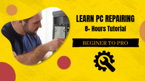 สีเหลือง pc computer repair youtube thumbnail design YouTube-miniature Template
