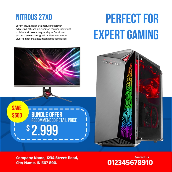 Promotion For Computer PC Gaming Promotion Template | PosterMyWall