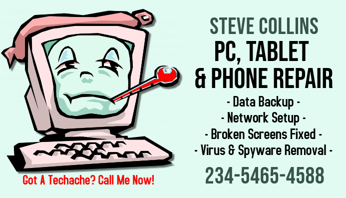 Pc Repair Business Card Template Postermywall