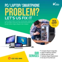 PC Repair Service Ad Template Square (1:1)