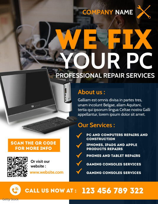 pc repairs flyer advertisement Template | PosterMyWall