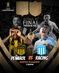 Peñarol vs racing octavos de final copal ibertadores Instagram Portrait template