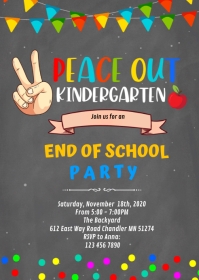 Peace out kindergarten theme A6 template