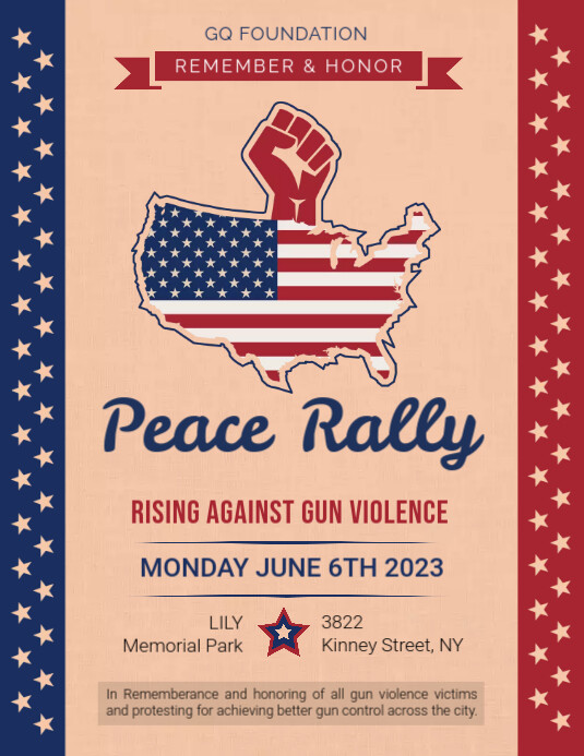 Peace Rally for Gun Violence Flyer Template | PosterMyWall